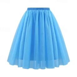 Retro Vintage 1950s Petticoat Hoop Skirt Under Skirt Tulle Skirt A-Line Fancy Dress Women's Masquerade Party Evening Wear Cocktail Party Tea Party Adults' Skirt
