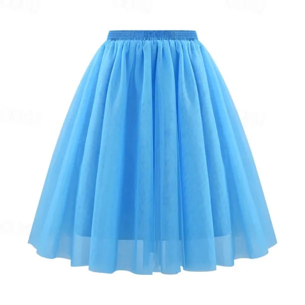 Retro Vintage 1950s Petticoat Hoop Skirt Under Skirt Tulle Skirt A-Line Fancy Dress Women's Masquerade Party Evening Wear Cocktail Party Tea Party Adults' Skirt