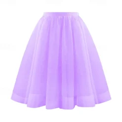 Retro Vintage 1950s Petticoat Hoop Skirt Under Skirt Tulle Skirt A-Line Fancy Dress Women's Masquerade Party Evening Wear Cocktail Party Tea Party Adults' Skirt