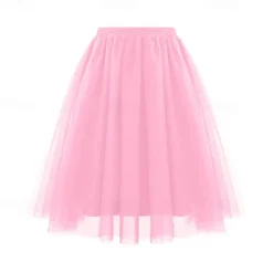 Retro Vintage 1950s Petticoat Hoop Skirt Under Skirt Tulle Skirt A-Line Fancy Dress Women's Masquerade Party Evening Wear Cocktail Party Tea Party Adults' Skirt