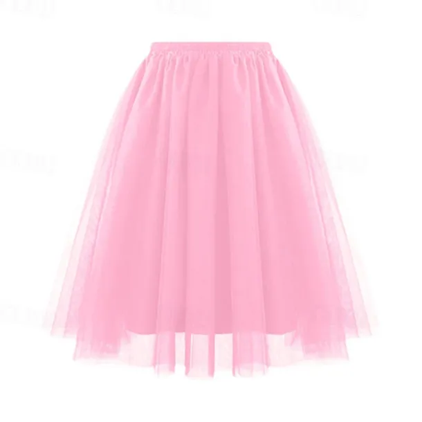 Retro Vintage 1950s Petticoat Hoop Skirt Under Skirt Tulle Skirt A-Line Fancy Dress Women's Masquerade Party Evening Wear Cocktail Party Tea Party Adults' Skirt