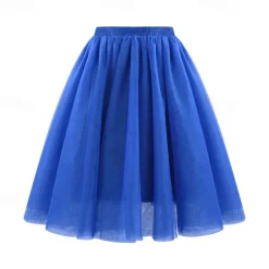 Retro Vintage 1950s Petticoat Hoop Skirt Under Skirt Tulle Skirt A-Line Fancy Dress Women's Masquerade Party Evening Wear Cocktail Party Tea Party Adults' Skirt