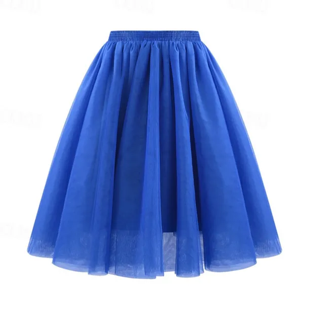 Retro Vintage 1950s Petticoat Hoop Skirt Under Skirt Tulle Skirt A-Line Fancy Dress Women's Masquerade Party Evening Wear Cocktail Party Tea Party Adults' Skirt