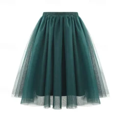Retro Vintage 1950s Petticoat Hoop Skirt Under Skirt Tulle Skirt A-Line Fancy Dress Women's Masquerade Party Evening Wear Cocktail Party Tea Party Adults' Skirt