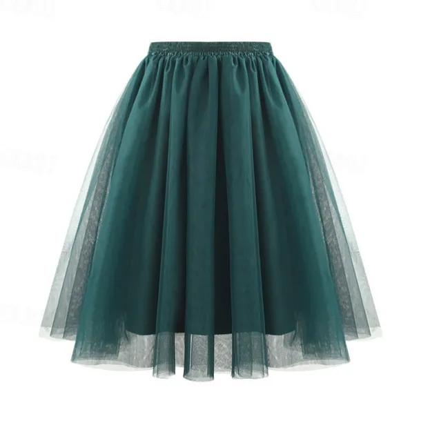 Retro Vintage 1950s Petticoat Hoop Skirt Under Skirt Tulle Skirt A-Line Fancy Dress Women's Masquerade Party Evening Wear Cocktail Party Tea Party Adults' Skirt
