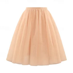 Retro Vintage 1950s Petticoat Hoop Skirt Under Skirt Tulle Skirt A-Line Fancy Dress Women's Masquerade Party Evening Wear Cocktail Party Tea Party Adults' Skirt