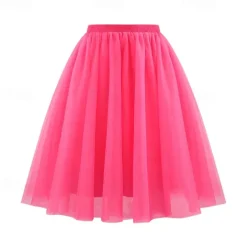 Retro Vintage 1950s Petticoat Hoop Skirt Under Skirt Tulle Skirt A-Line Fancy Dress Women's Masquerade Party Evening Wear Cocktail Party Tea Party Adults' Skirt
