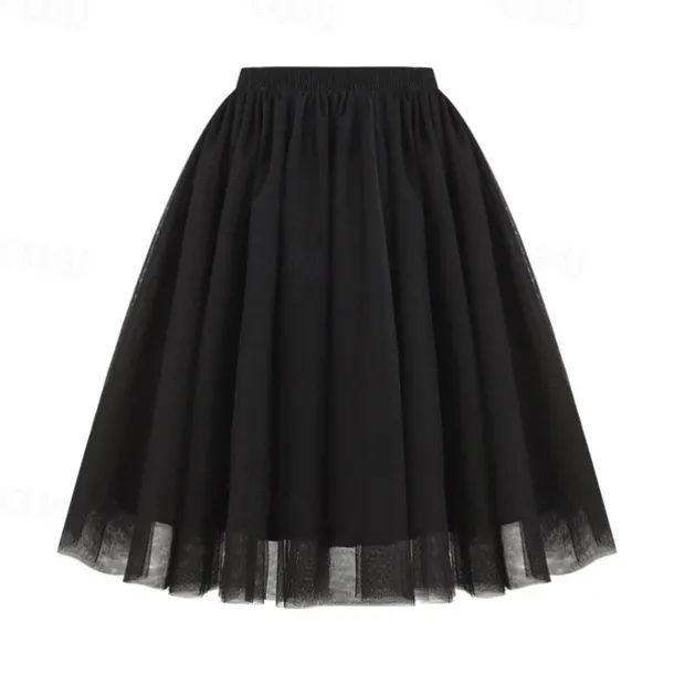 Retro Vintage 1950s Petticoat Hoop Skirt Under Skirt Tulle Skirt A-Line Fancy Dress Women's Masquerade Party Evening Wear Cocktail Party Tea Party Adults' Skirt