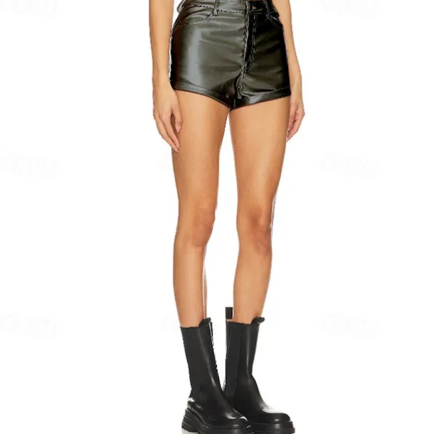 Retro Vintage 1980s Rave Shorts Disco Shiny Latex Patent Metallic Fancy Dress Women's Halloween Carnival Music Festival Pride Parade Pride Month Adults' Shorts Summer