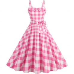 Retro Vintage 1950s Rockabilly Dress Swing Dress Plaid / Check Checkered Gingham Fancy Dress Women's Carnival Masquerade Dailywear Bachelorette Party Adults Dress Homecoming Dresses