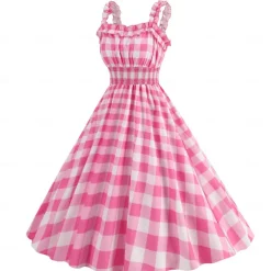 Retro Vintage 1950s Rockabilly Dress Swing Dress Plaid / Check Checkered Gingham Fancy Dress Women's Carnival Masquerade Dailywear Bachelorette Party Adults Dress Homecoming Dresses