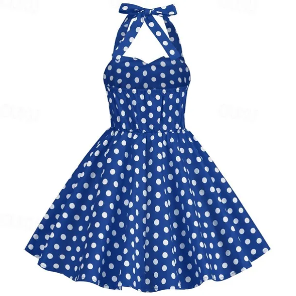 Retro Vintage 1950s Rockabilly Dress Swing Dress Polka Dot Fancy Dress Girls' Carnival Masquerade Daily Wear Bachelorette Party Kid's Dress