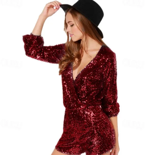 Retro Vintage 1980s Romper Sequins Fancy Dress Women's Halloween Masquerade Performance Pride Parade Pride Month Adults' Leotard / Onesie