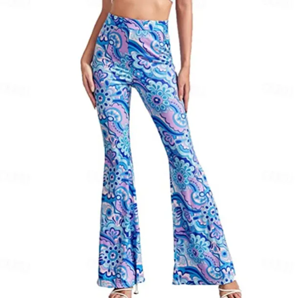 Retro Vintage 1960s 1970s Dude Funk Bell Bottom Pants Flared Trousers Hippie Disco Women's Kings Day Daily Wear Pride Parade Pride Month Adults' Pants