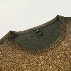 Retro Vintage 1980s Shiny Metallic T-shirt Disco Fancy Dress Men's Halloween Carnival Masquerade Performance Club Pride Parade Adults' T-shirt Spring & Summer