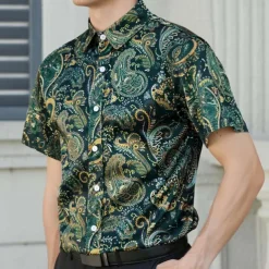 Retro Vintage 1970s Shirt Aloha Shirt Hippie Paisley Fancy Dress Men's Vacation Party Pride Parade Adults' Shirt