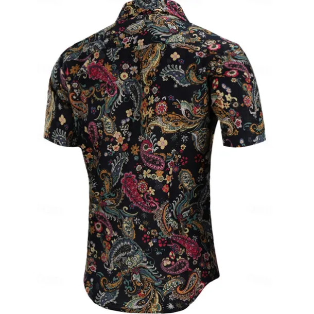 Retro Vintage 1970s Shirt Aloha Shirt Hippie Paisley Fancy Dress Men's Vacation Party Pride Parade Adults' Shirt