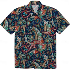 Retro Vintage 1970s Shirt Aloha Shirt Hippie Disco Floral Daisy Fancy Dress Men's Masquerade Vacation Party Pride Parade Adults' Shirt