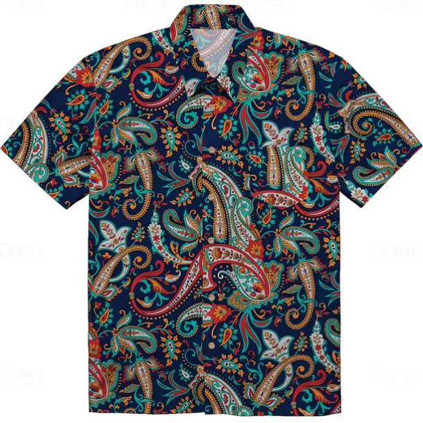 Retro Vintage 1970s Shirt Aloha Shirt Hippie Disco Floral Daisy Fancy Dress Men's Masquerade Vacation Party Pride Parade Adults' Shirt