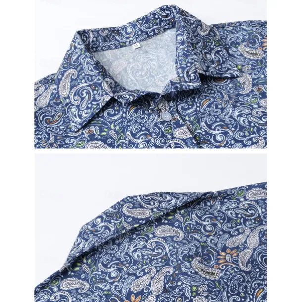 Retro Vintage 1970s Shirt Aloha Shirt Hippie Paisley Fancy Dress Men's Vacation Party Pride Parade Adults' Shirt