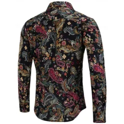 Retro Vintage 1970s Shirt Hippie Paisley Fancy Dress Men's Party Daily Wear Pride Parade Adults' Shirt