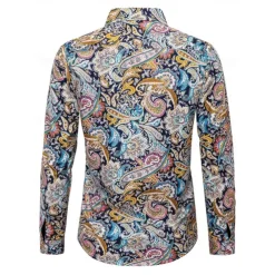 Retro Vintage 1970s Shirt Hippie Paisley Fancy Dress Men's Party Daily Wear Pride Parade Adults' Shirt