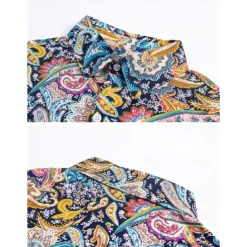 Retro Vintage 1970s Shirt Hippie Paisley Fancy Dress Men's Party Daily Wear Pride Parade Adults' Shirt