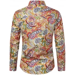 Retro Vintage 1970s Shirt Hippie Paisley Fancy Dress Men's Party Daily Wear Pride Parade Adults' Shirt