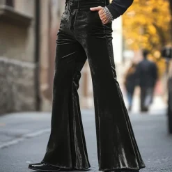 Retro Vintage 1970s Trousers Bell Bottom Pants Flared Trousers Hippie Disco Fancy Dress Men's Halloween Carnival Party Dailywear Pride Parade Adults' Pants All Seasons