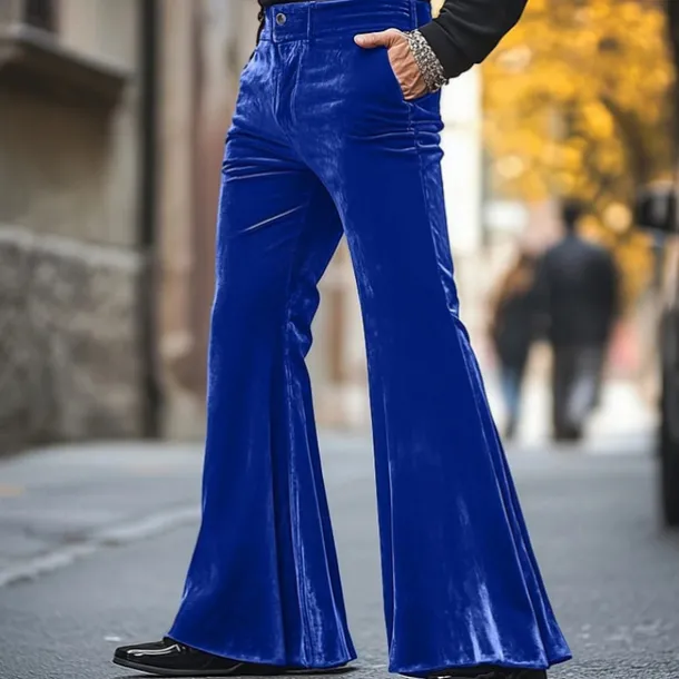 Retro Vintage 1970s Trousers Bell Bottom Pants Flared Trousers Hippie Disco Fancy Dress Men's Halloween Carnival Party Dailywear Pride Parade Adults' Pants All Seasons