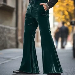 Retro Vintage 1970s Trousers Bell Bottom Pants Flared Trousers Hippie Disco Fancy Dress Men's Halloween Carnival Party Dailywear Pride Parade Adults' Pants All Seasons
