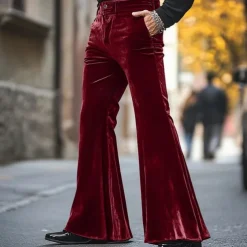 Retro Vintage 1970s Trousers Bell Bottom Pants Flared Trousers Hippie Disco Fancy Dress Men's Halloween Carnival Party Dailywear Pride Parade Adults' Pants All Seasons