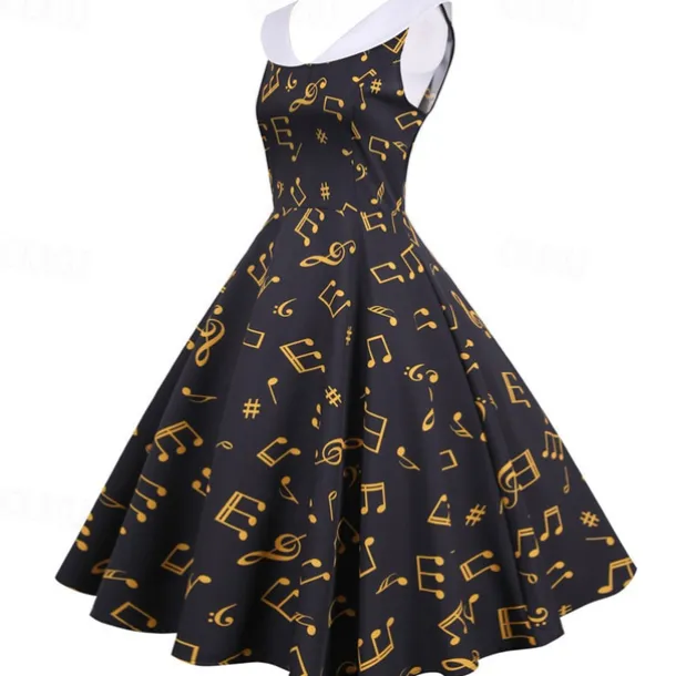 Retro Vintage 1950s Vintage Dress Swing Dress Flare Dress Musical Notes Fancy Dress Women's Carnival Masquerade Casual Daily Bachelorette Party Adults' Dress Homecoming Dresses