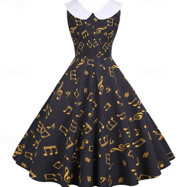 Retro Vintage 1950s Vintage Dress Swing Dress Flare Dress Musical Notes Fancy Dress Women's Carnival Masquerade Casual Daily Bachelorette Party Adults' Dress Homecoming Dresses