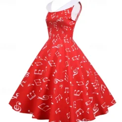 Retro Vintage 1950s Vintage Dress Swing Dress Flare Dress Musical Notes Fancy Dress Women's Carnival Masquerade Casual Daily Bachelorette Party Adults' Dress Homecoming Dresses