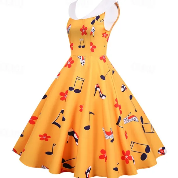 Retro Vintage 1950s Vintage Dress Swing Dress Flare Dress Musical Notes Fancy Dress Women's Carnival Masquerade Casual Daily Bachelorette Party Adults' Dress Homecoming Dresses