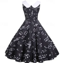 Retro Vintage 1950s Vintage Dress Swing Dress Flare Dress Musical Notes Fancy Dress Women's Carnival Masquerade Casual Daily Bachelorette Party Adults' Dress Homecoming Dresses