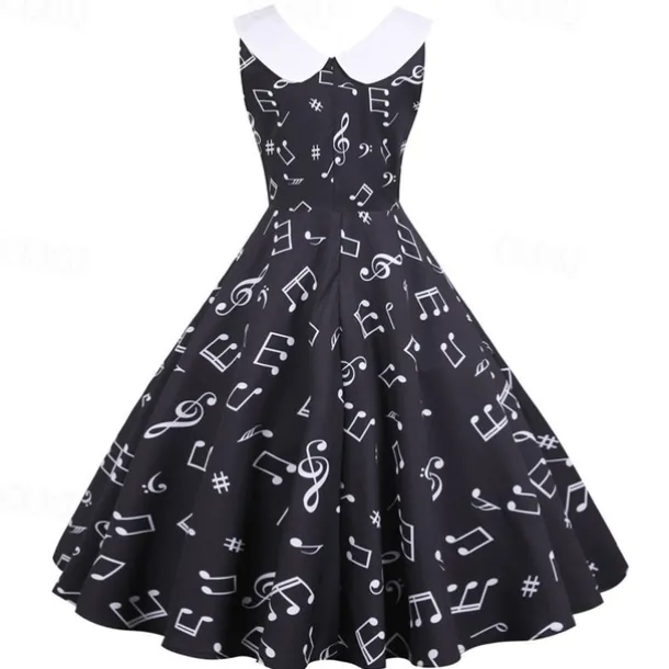 Retro Vintage 1950s Vintage Dress Swing Dress Flare Dress Musical Notes Fancy Dress Women's Carnival Masquerade Casual Daily Bachelorette Party Adults' Dress Homecoming Dresses