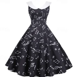 Retro Vintage 1950s Vintage Dress Swing Dress Flare Dress Musical Notes Fancy Dress Women's Carnival Masquerade Casual Daily Bachelorette Party Adults' Dress Homecoming Dresses