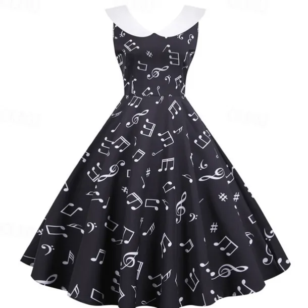 Retro Vintage 1950s Vintage Dress Swing Dress Flare Dress Musical Notes Fancy Dress Women's Carnival Masquerade Casual Daily Bachelorette Party Adults' Dress Homecoming Dresses