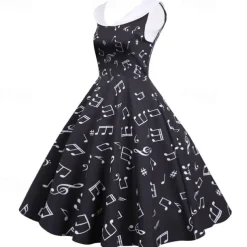 Retro Vintage 1950s Vintage Dress Swing Dress Flare Dress Musical Notes Fancy Dress Women's Carnival Masquerade Casual Daily Bachelorette Party Adults' Dress Homecoming Dresses