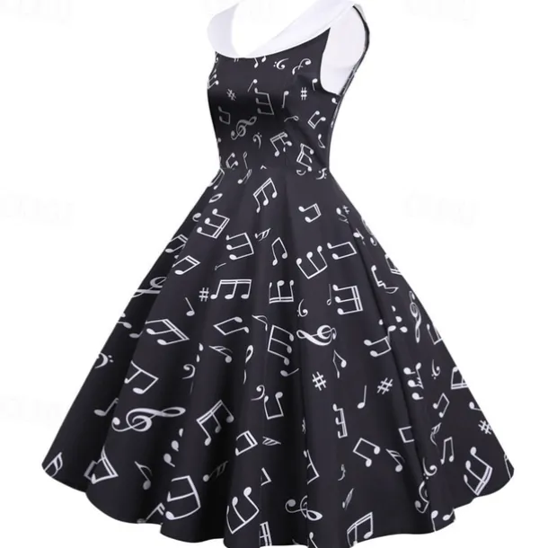 Retro Vintage 1950s Vintage Dress Swing Dress Flare Dress Musical Notes Fancy Dress Women's Carnival Masquerade Casual Daily Bachelorette Party Adults' Dress Homecoming Dresses