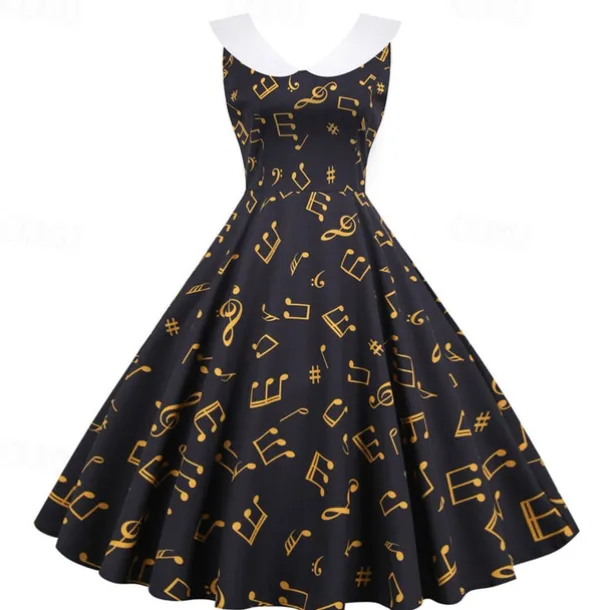 Retro Vintage 1950s Vintage Dress Swing Dress Flare Dress Musical Notes Fancy Dress Women's Carnival Masquerade Casual Daily Bachelorette Party Adults' Dress Homecoming Dresses