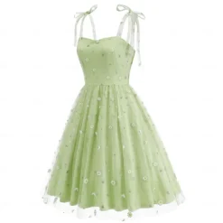 Retro Vintage 1950s Vintage Dress Dress Swing Dress Embroidered Daisy Fancy Dress Women's Carnival New Year Masquerade Casual Daily Bachelorette Party Adults' Dress