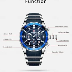 REWARD Men Quartz Watch Outdoor Sports Fashion Casual Luminous Calendar Chronograph Waterproof Steel Silicone Gel Watch