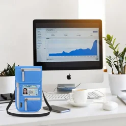 RFID Blocking Passport Holder Travel Wallet Card Bag Shileding Neck Pouch Security Protect Adjusted Strap Faraday Bag