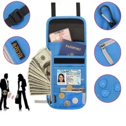 RFID Blocking Passport Holder Travel Wallet Card Bag Shileding Neck Pouch Security Protect Adjusted Strap Faraday Bag