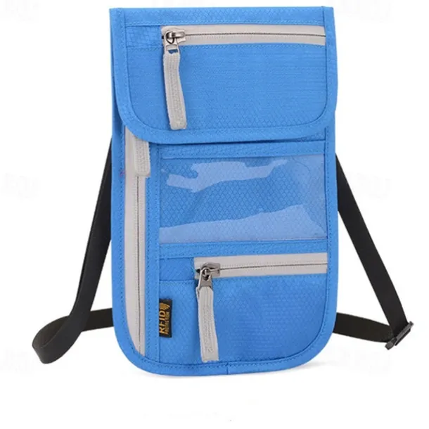 RFID Blocking Passport Holder Travel Wallet Card Bag Shileding Neck Pouch Security Protect Adjusted Strap Faraday Bag