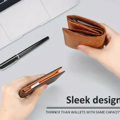 RFID Blocking Wallet Simple Multifunctional Slim Bifold Credit Card Holder Portable Front Pocket Men's Wallet with Money Clip