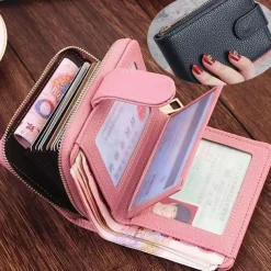 Rfid Credit Card Holder 16 Card Slots Wallet Genuine Leather Driver License ID Card Holder Walet Credit Card Case with Magnetic Shut Single Compartment for Women Men